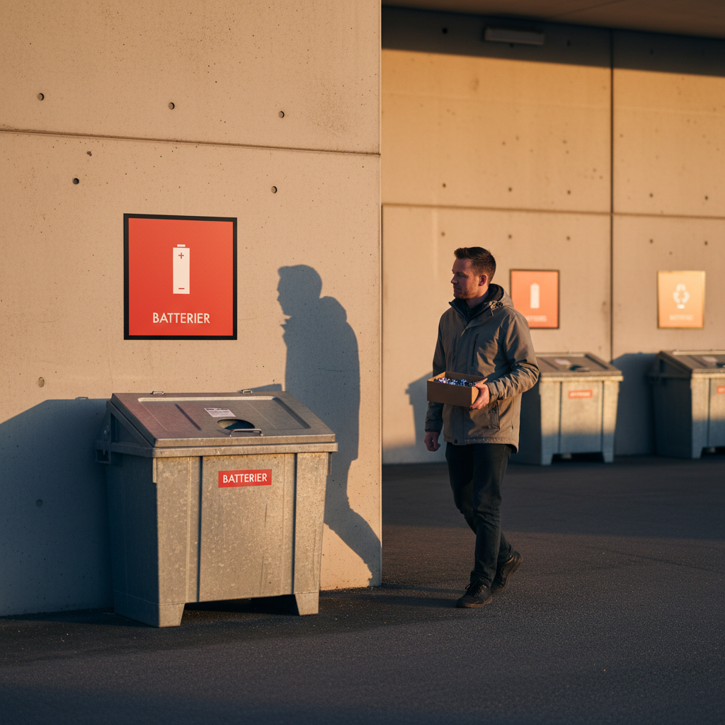 Batterier affald skilt - Dansk Affaldssortering - Billede 4