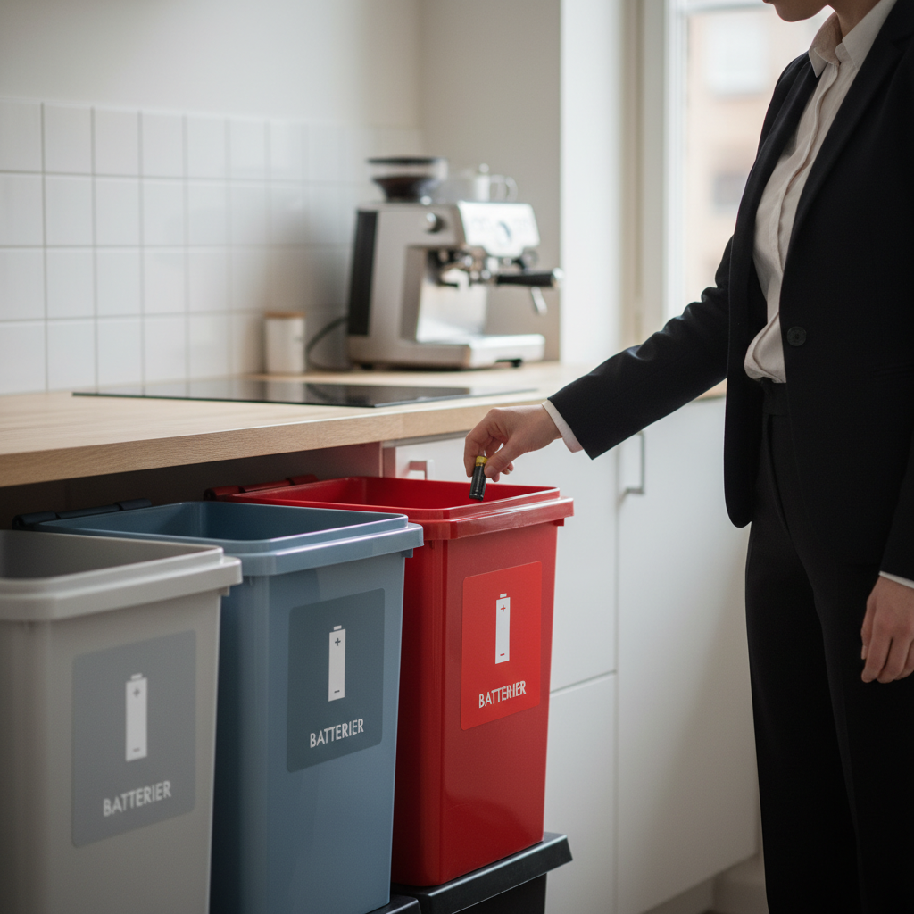 Batterier affald skilt - Dansk Affaldssortering - Billede 2