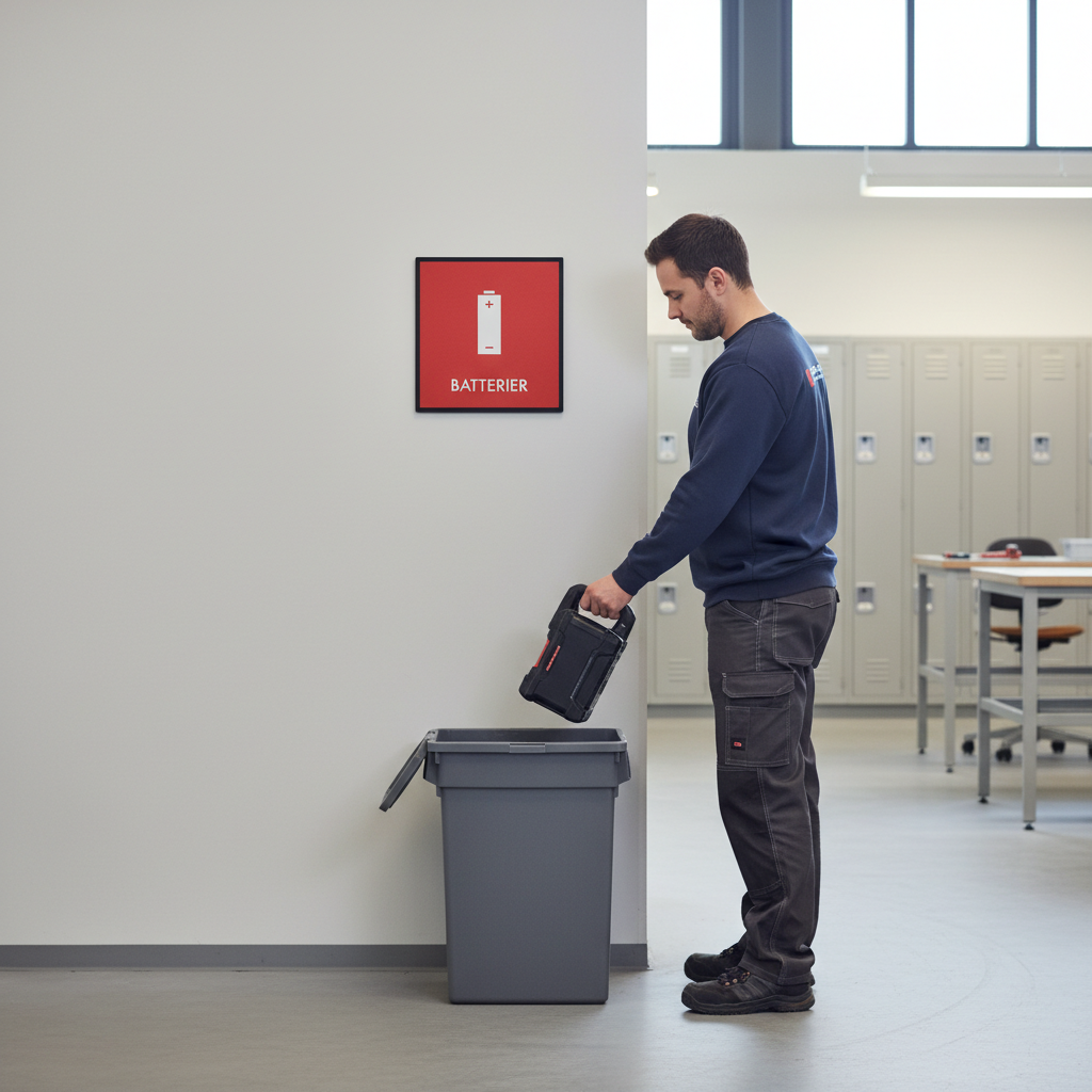 Batterier affald skilt - Dansk Affaldssortering - Billede 3