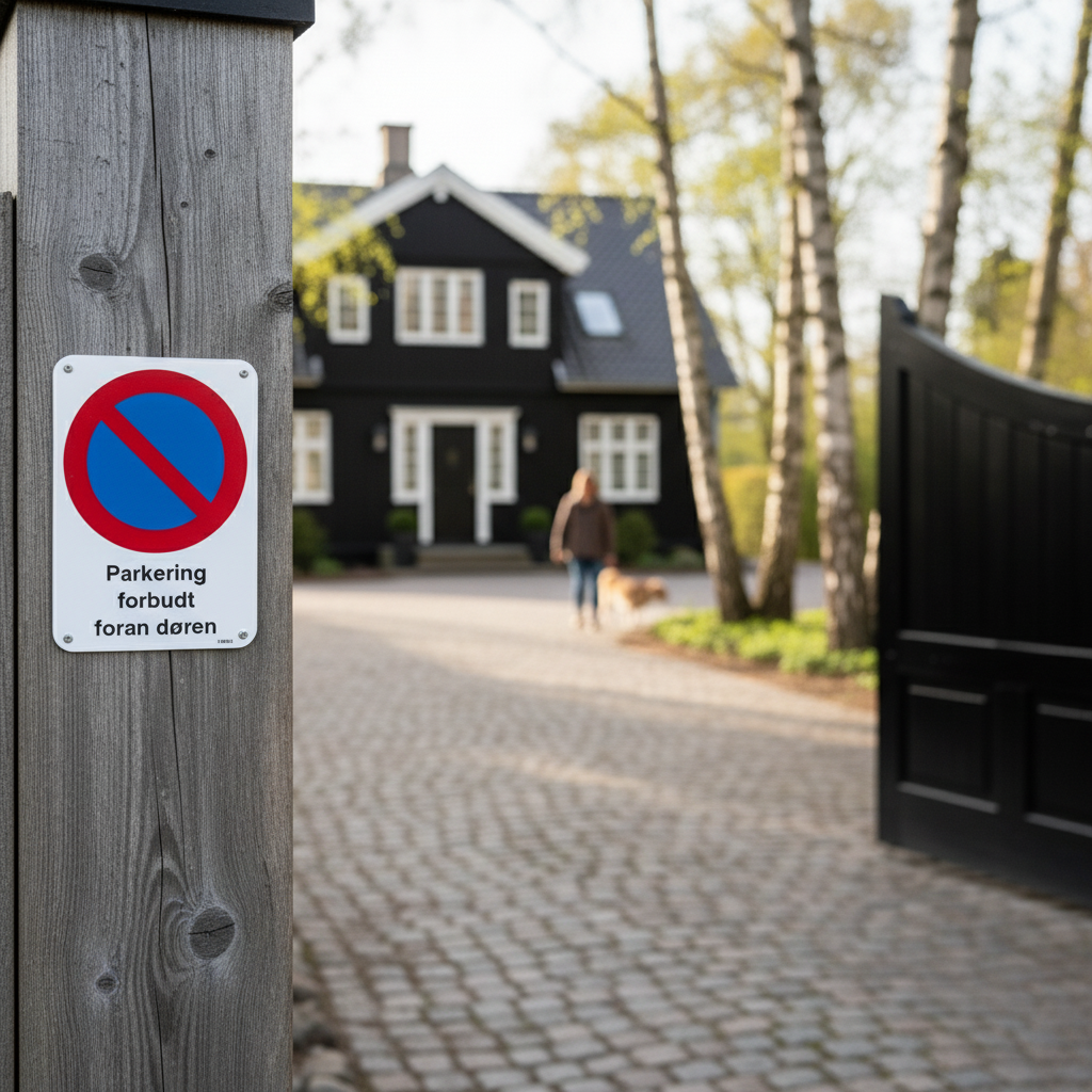 Parkering forbudt foran døren skilt - Billede 3