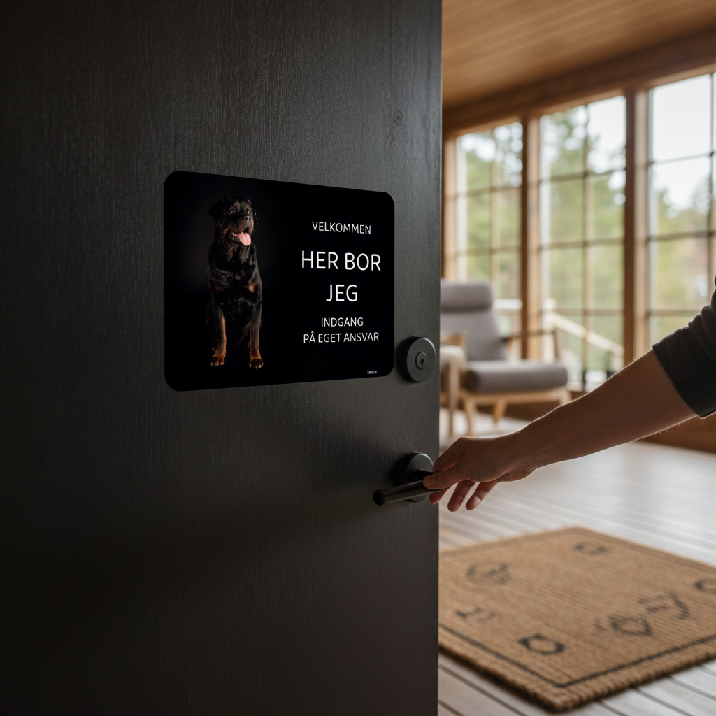 Her bor jeg skilt hund Rottweiler - Billede 3