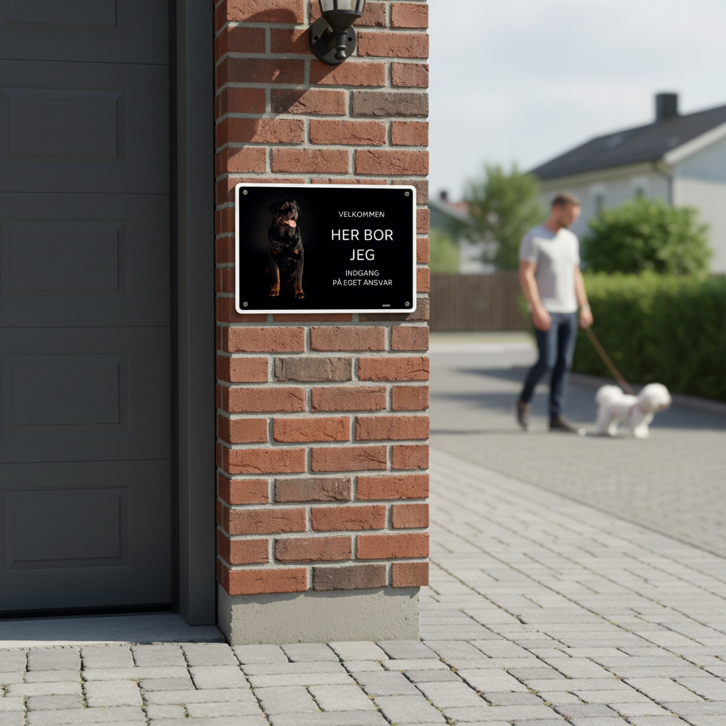 Her bor jeg skilt hund Rottweiler - Billede 5