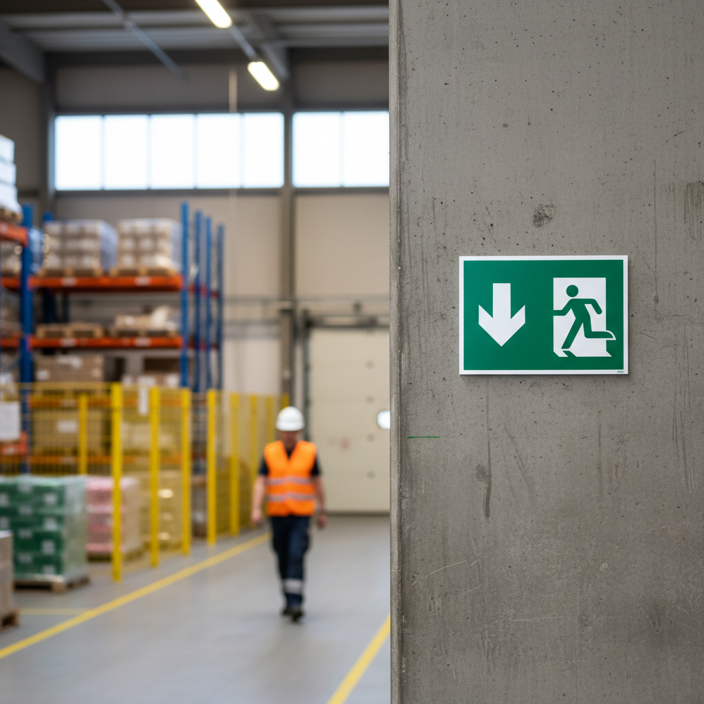 Flugt vej ned ISO skilt - Billede 4