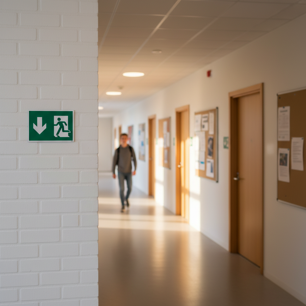 Flugt vej ned ISO skilt - Billede 3