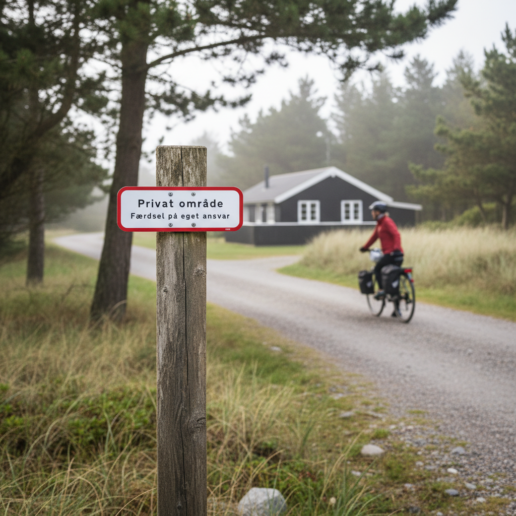 Privat område færdsel på eget ansvar skilt - Billede 2