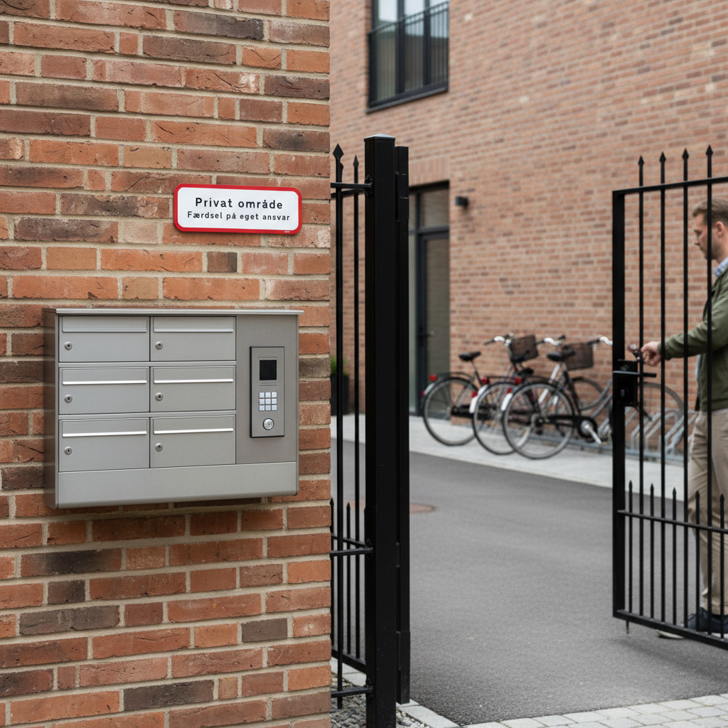 Privat område færdsel på eget ansvar skilt - Billede 4