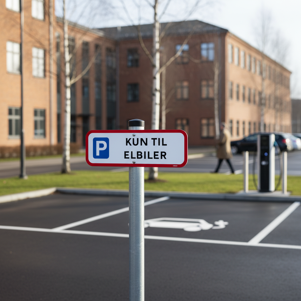 Parkering kun til elbiler skilt - Billede 2