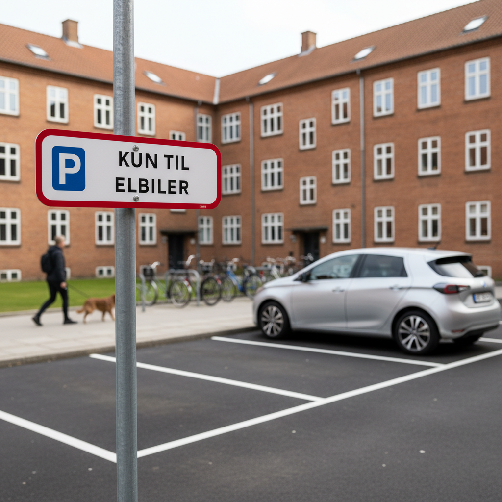Parkering kun til elbiler skilt - Billede 5
