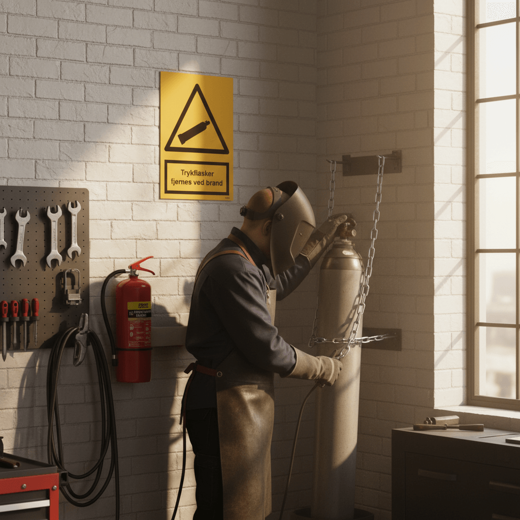 Gasflasker fjernes ved brand skilt - Billede 2