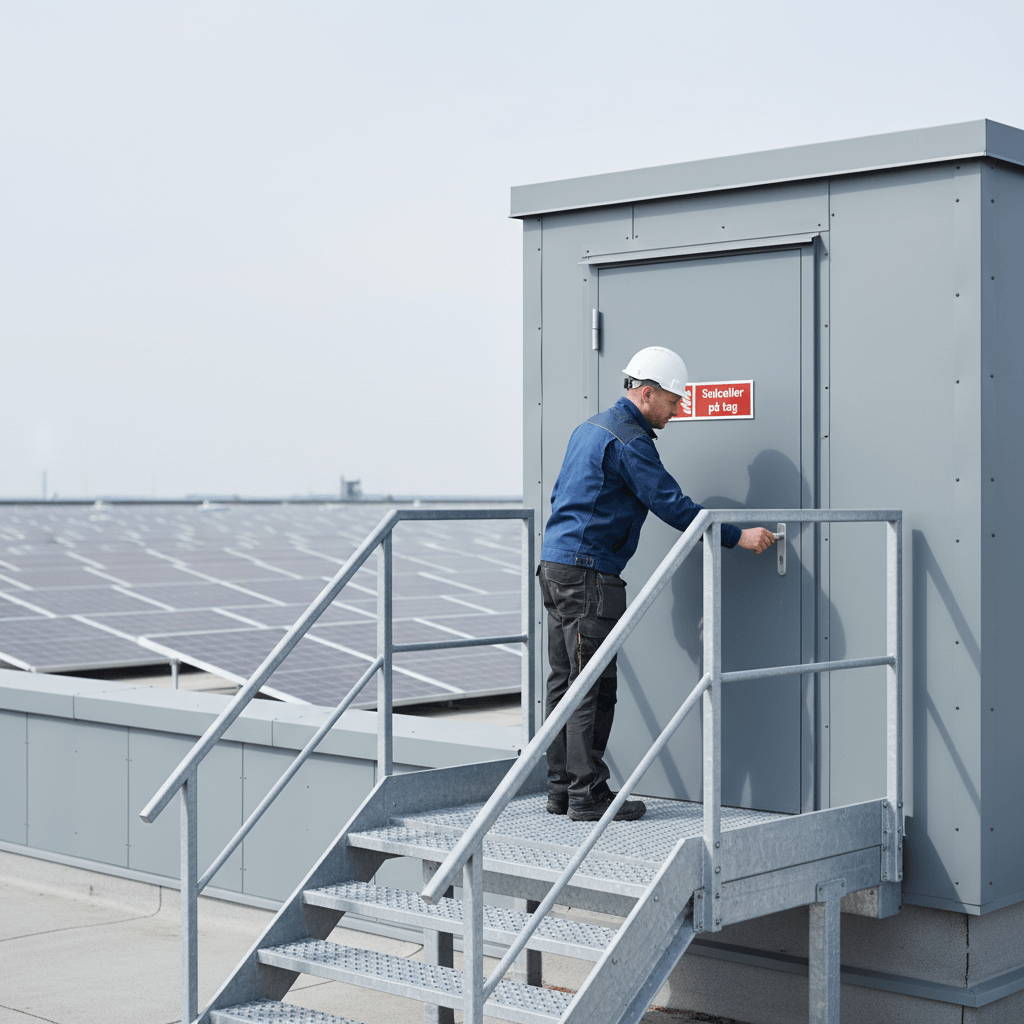 Solceller på tag brandskilt - Billede 2