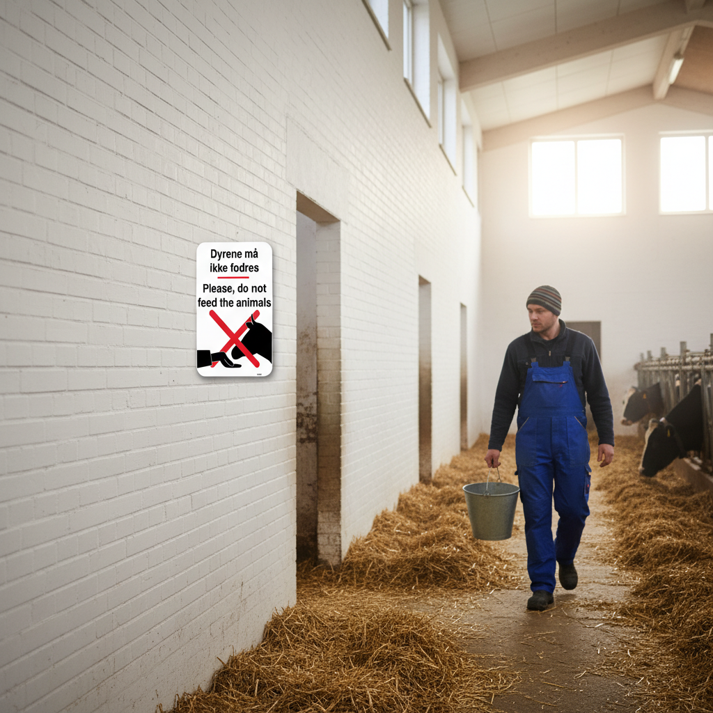 Dyrene må ikke fodres Please, do not feed the animals skilt - Billede 3