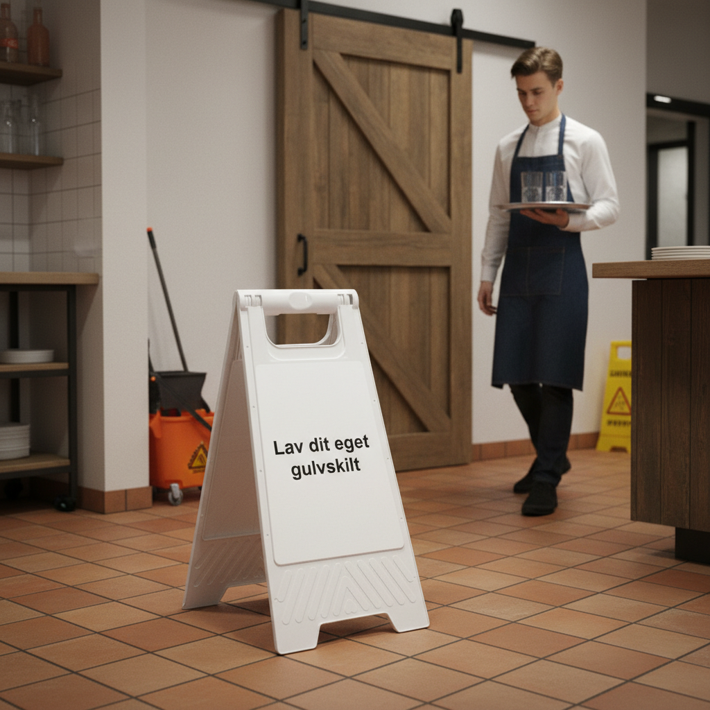 Design-selv hvidt gulvskilt - Billede 3