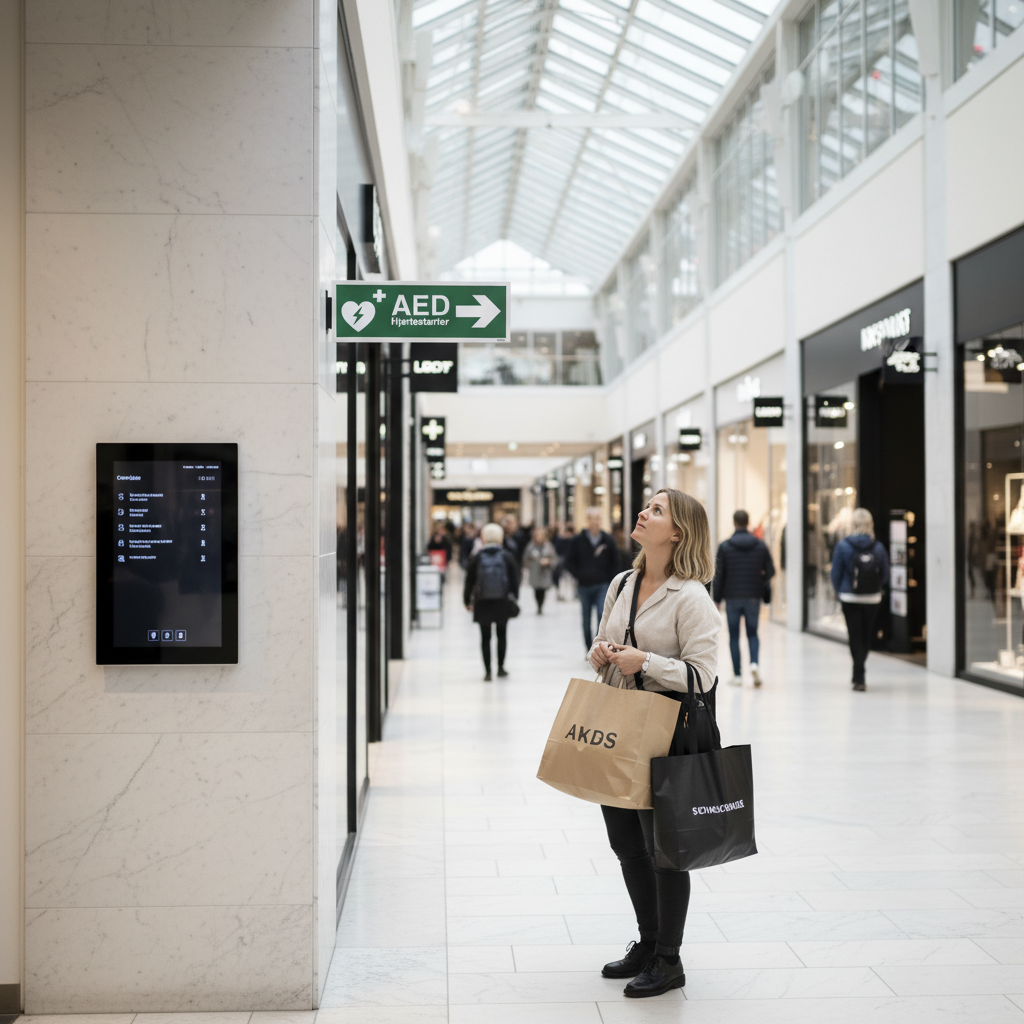 AED hjertestarter til højre skilt - Billede 3