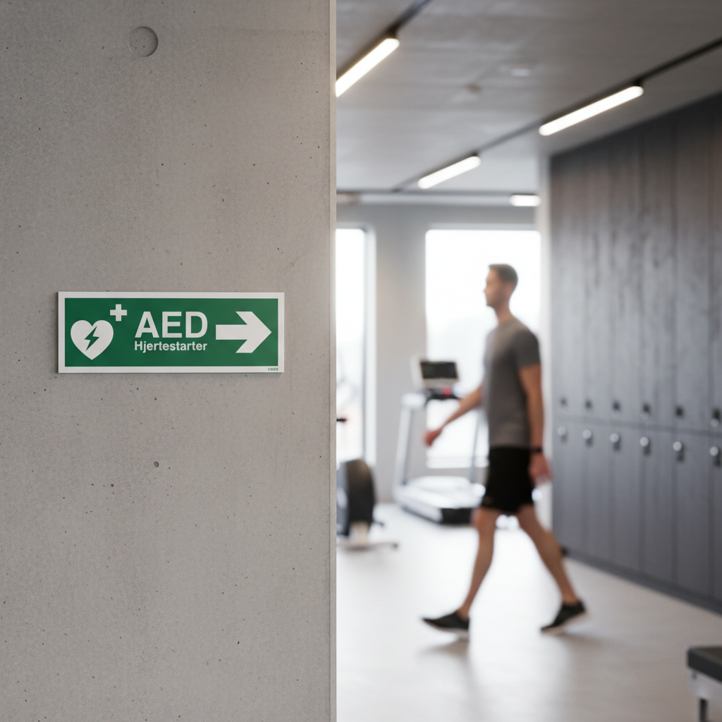 AED hjertestarter til højre skilt - Billede 4