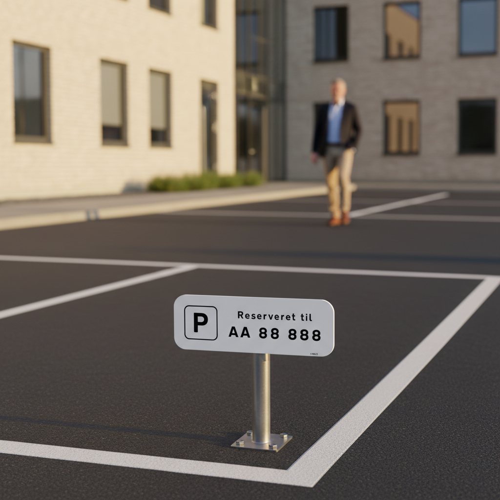 Parkering reserveret til nummerplade skilt - Billede 3