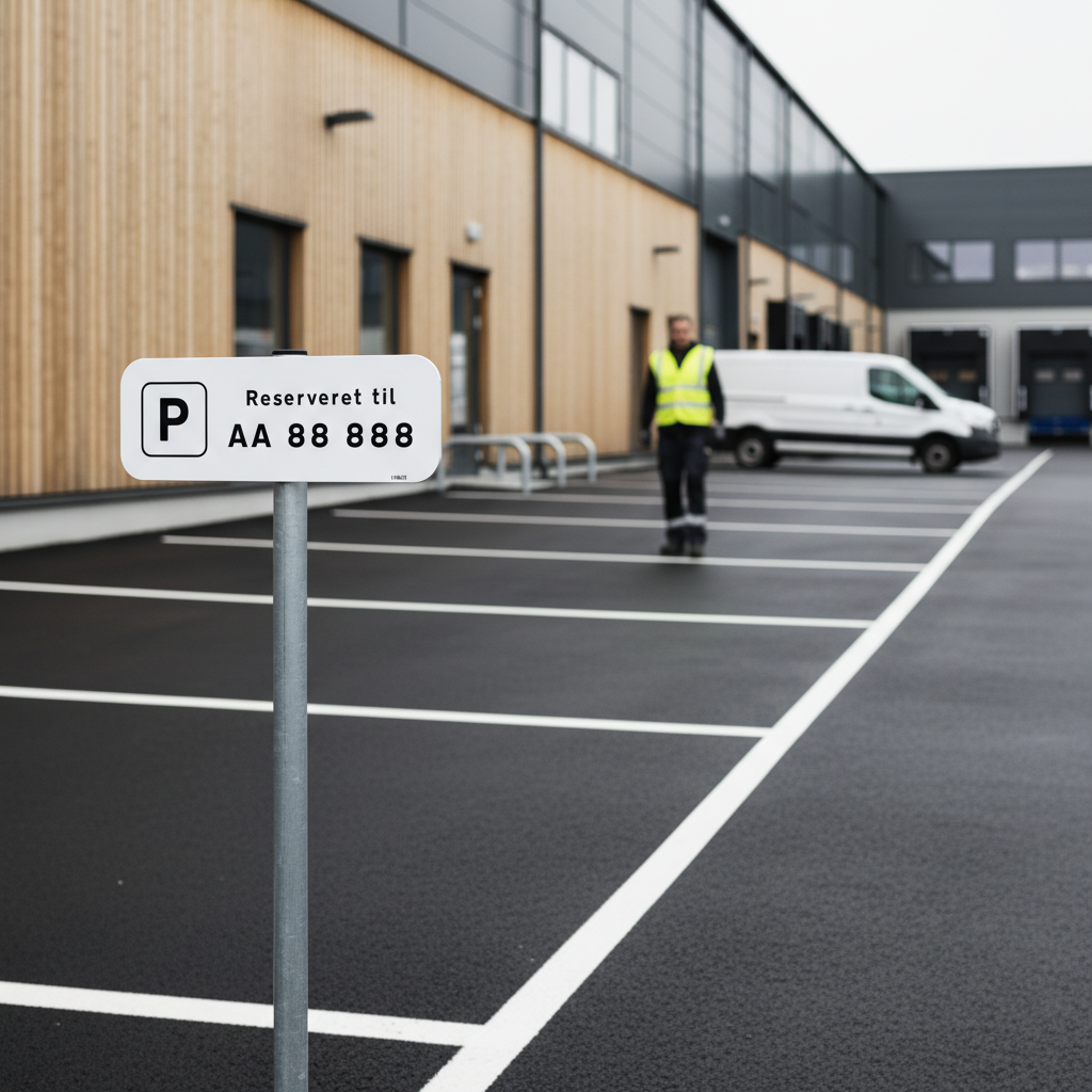 Parkering reserveret til nummerplade skilt - Billede 5