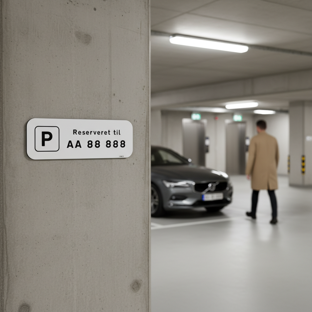 Parkering reserveret til nummerplade skilt - Billede 2