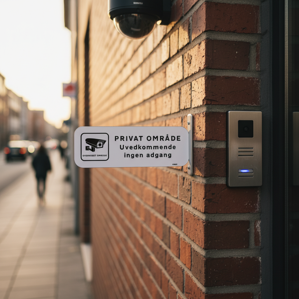 Video overvåget Privat område uvedkommende ingen adgang skilt - Billede 2
