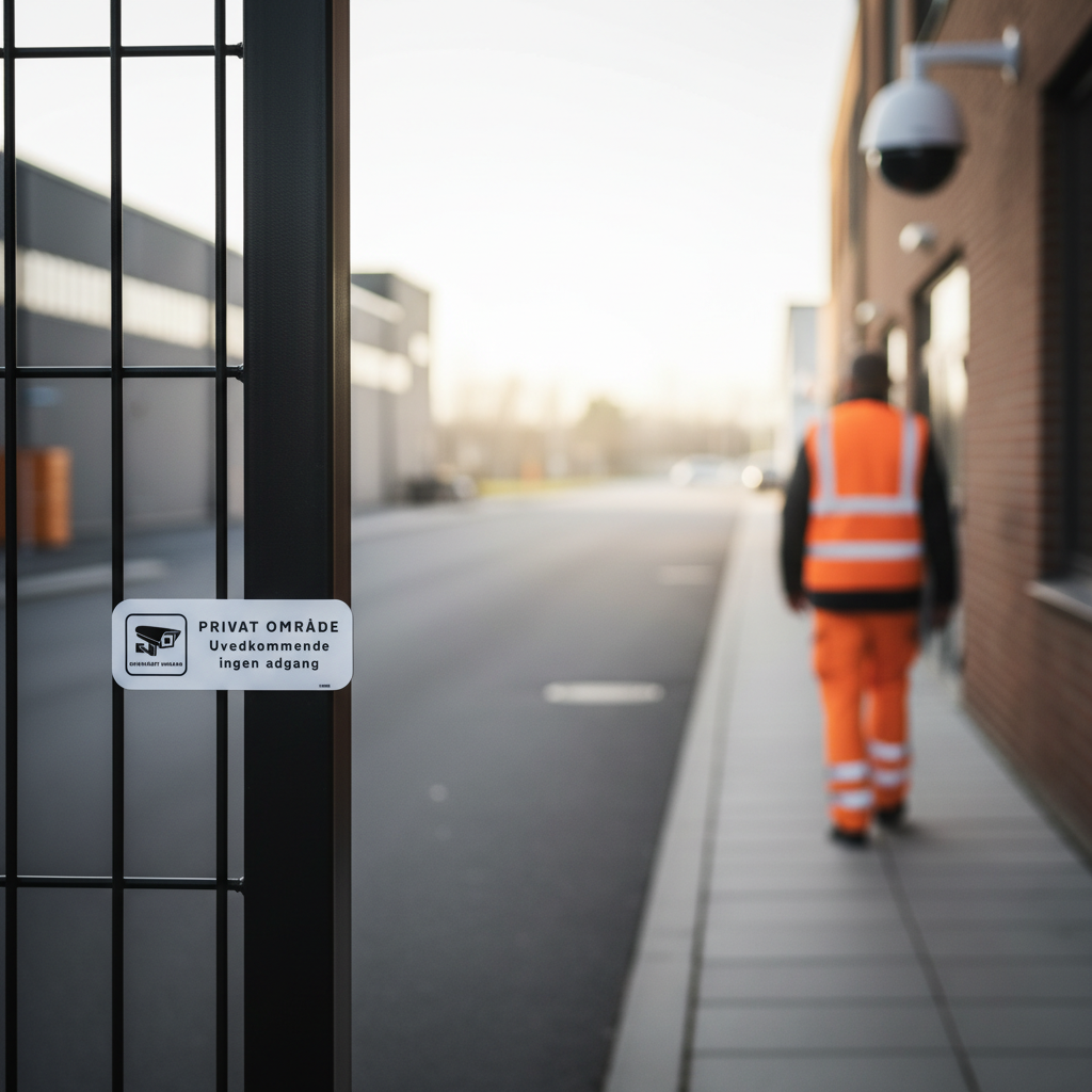 Video overvåget Privat område uvedkommende ingen adgang skilt - Billede 4