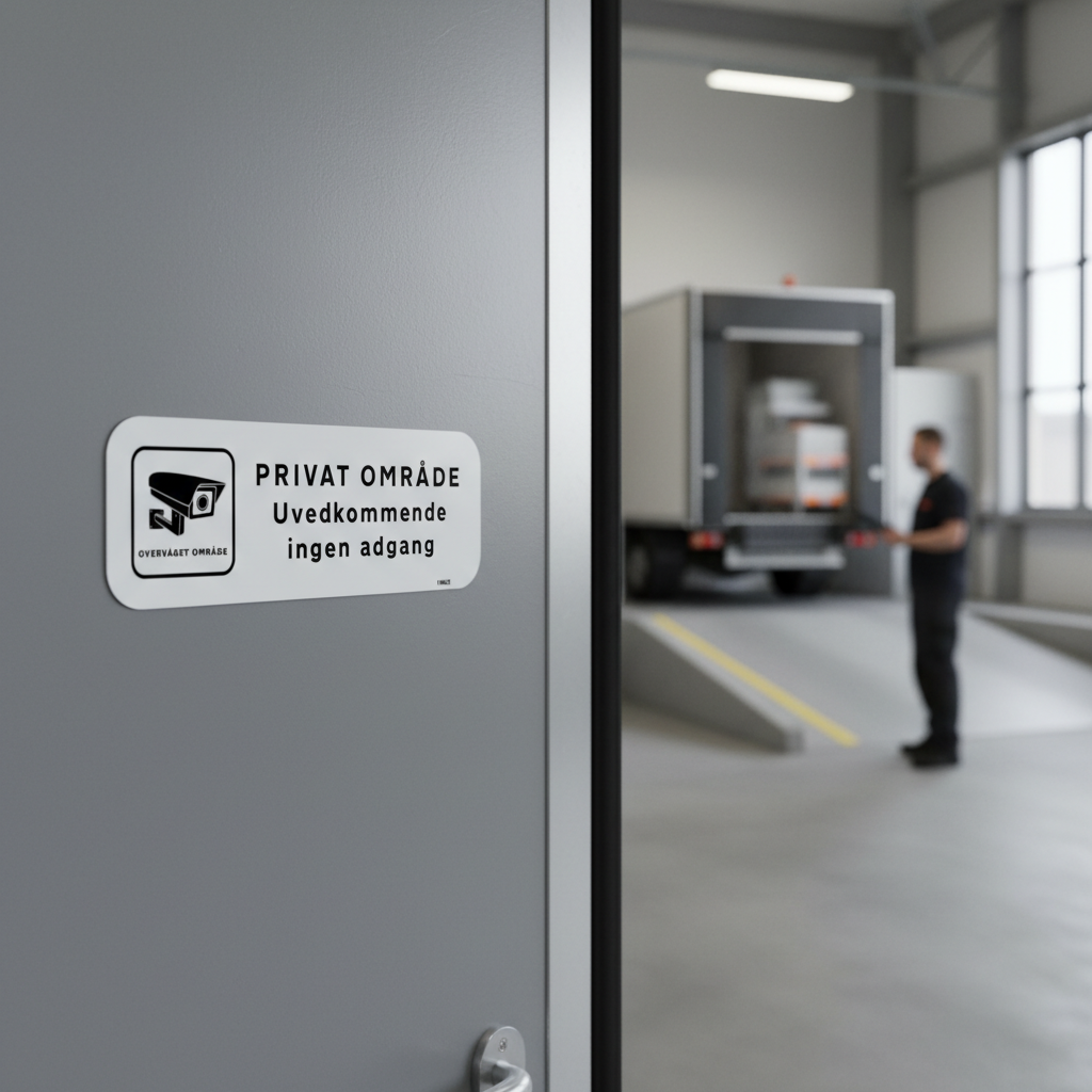 Video overvåget Privat område uvedkommende ingen adgang skilt - Billede 5