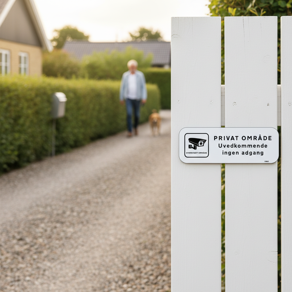 Video overvåget Privat område uvedkommende ingen adgang skilt - Billede 3