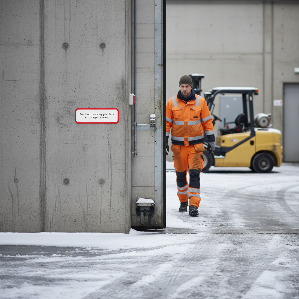 Færdsel i sne og glatføre er på eget ansvar skilt - Billede 4