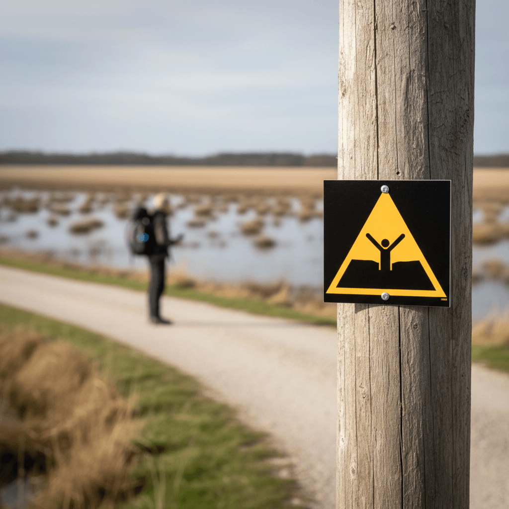 W061 Advarsel for kviksand eller mudder skilt - Billede 2