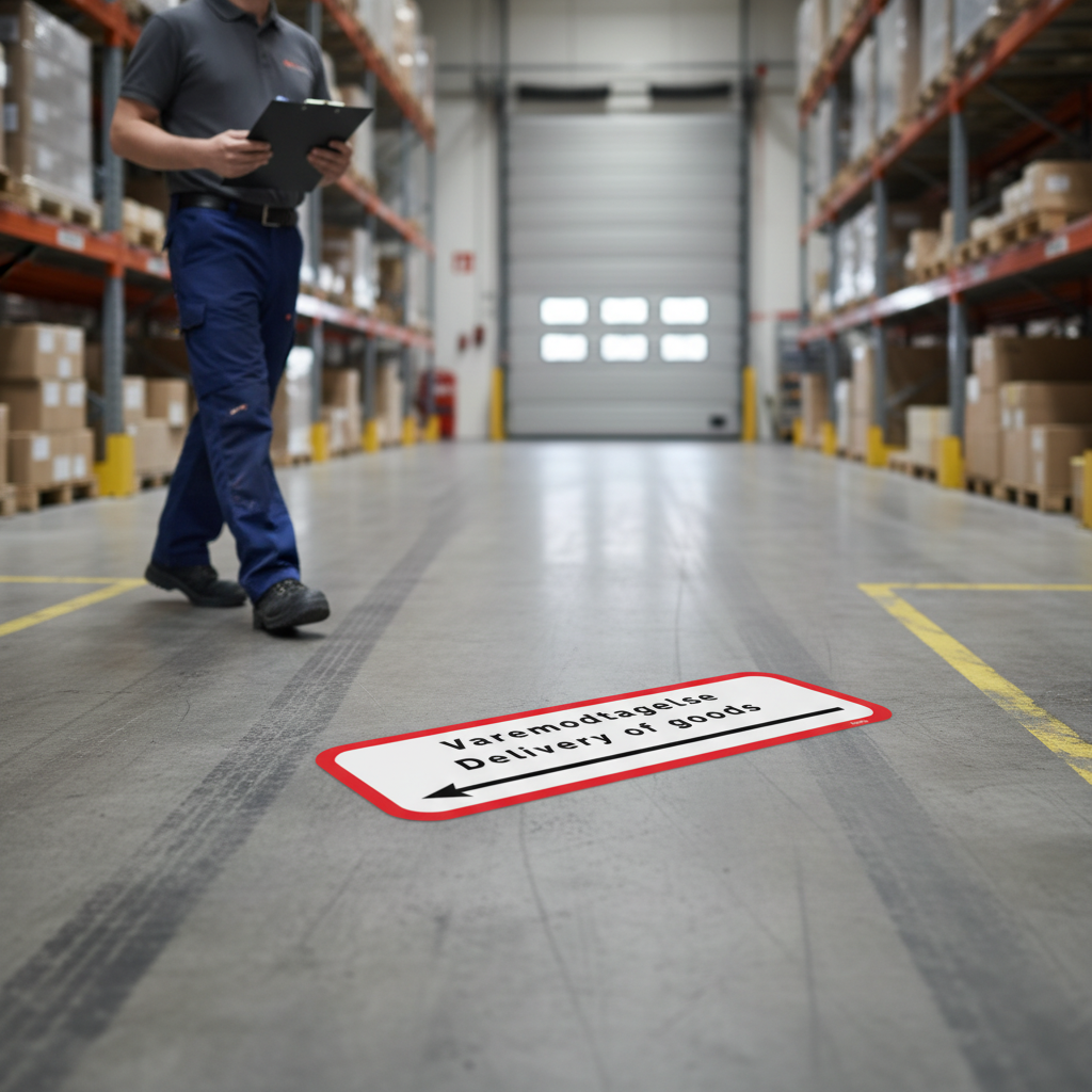Varemodtagelse Delivery of goods   Henvisnings skilt - Billede 2