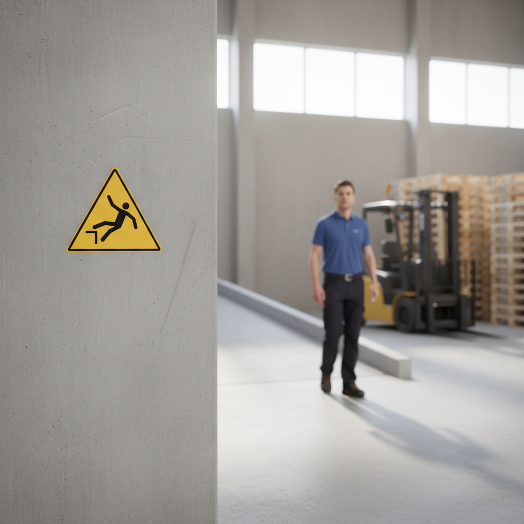 Nedstyrtningsfare skilt ISO W008 - Billede 2