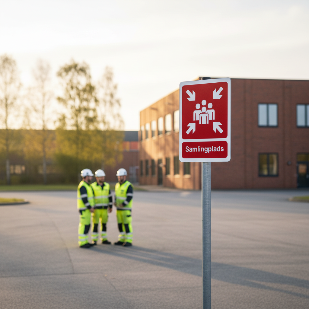 Samlingsplads Rød Piktrogram skilt - Billede 2