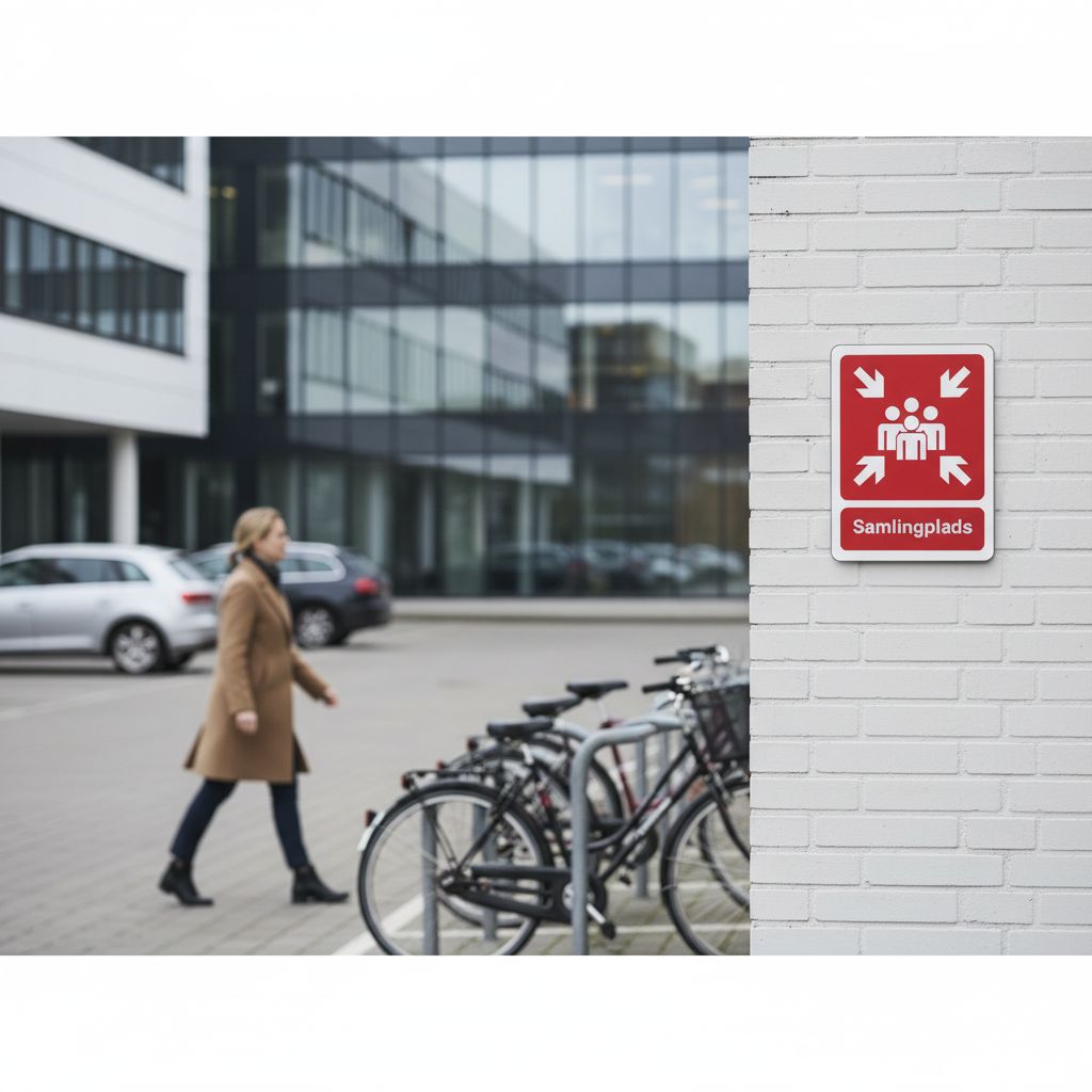 Samlingsplads Rød Piktrogram skilt - Billede 5
