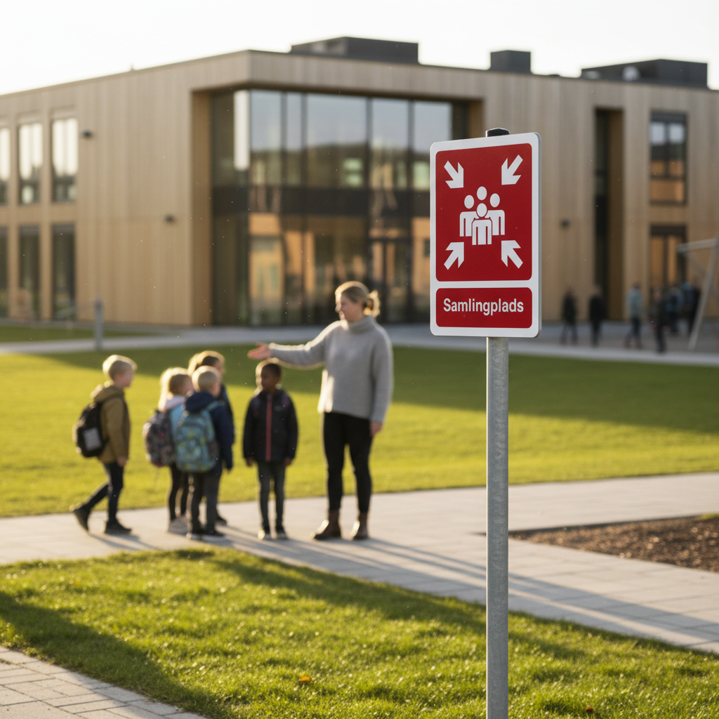 Samlingsplads Rød Piktrogram skilt - Billede 4