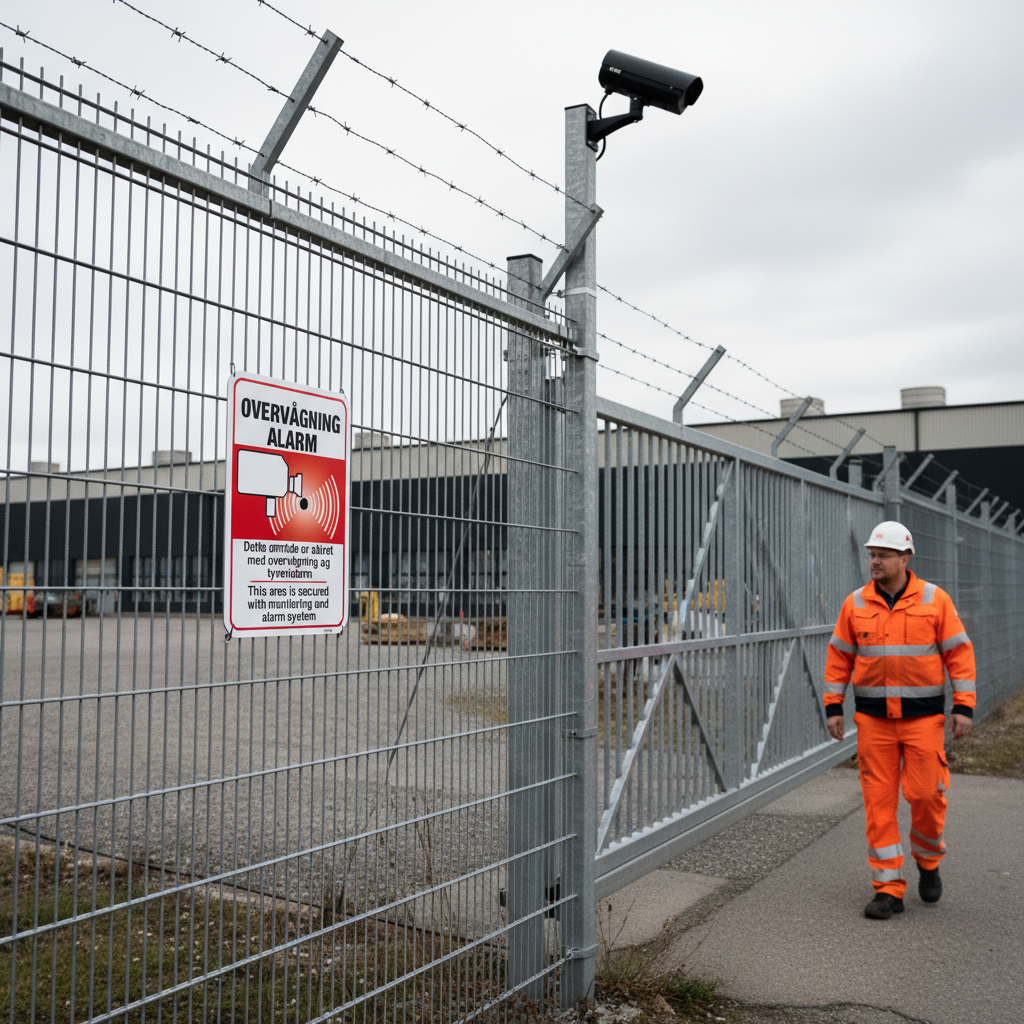 Overvågning Alarm - Dette område er sikret med overvågning og tyverialarm. Dansk og Engelsk - Billede 4