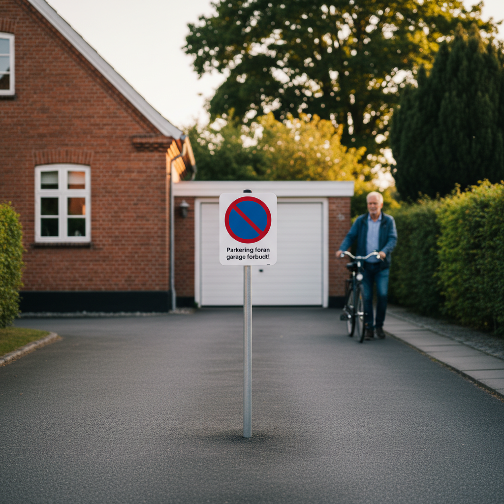Parkering foran garage forbudt skilt - Billede 2