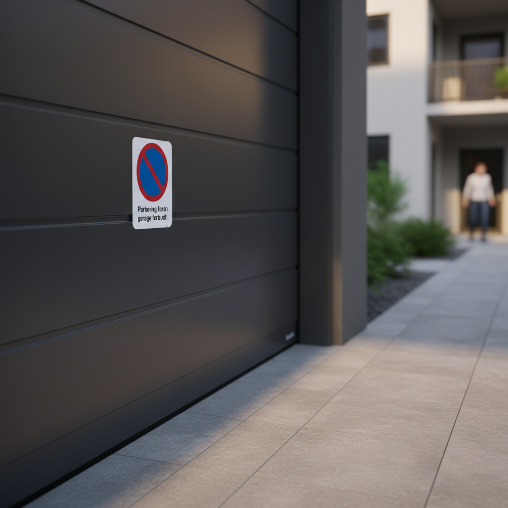 Parkering foran garage forbudt skilt - Billede 3