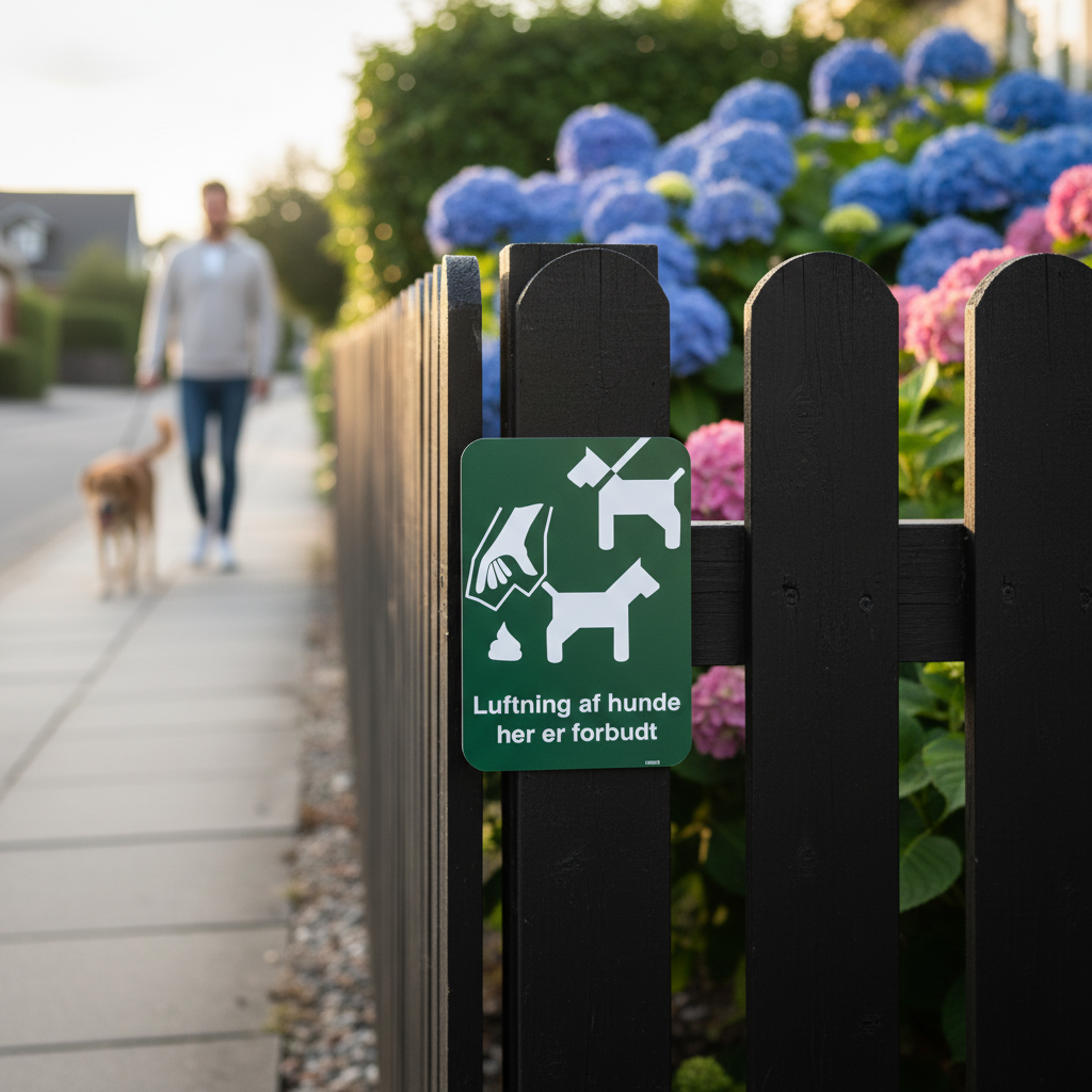 Luftning af hunde her er forbudt skilt - Billede 2