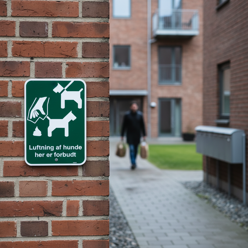 Luftning af hunde her er forbudt skilt - Billede 3