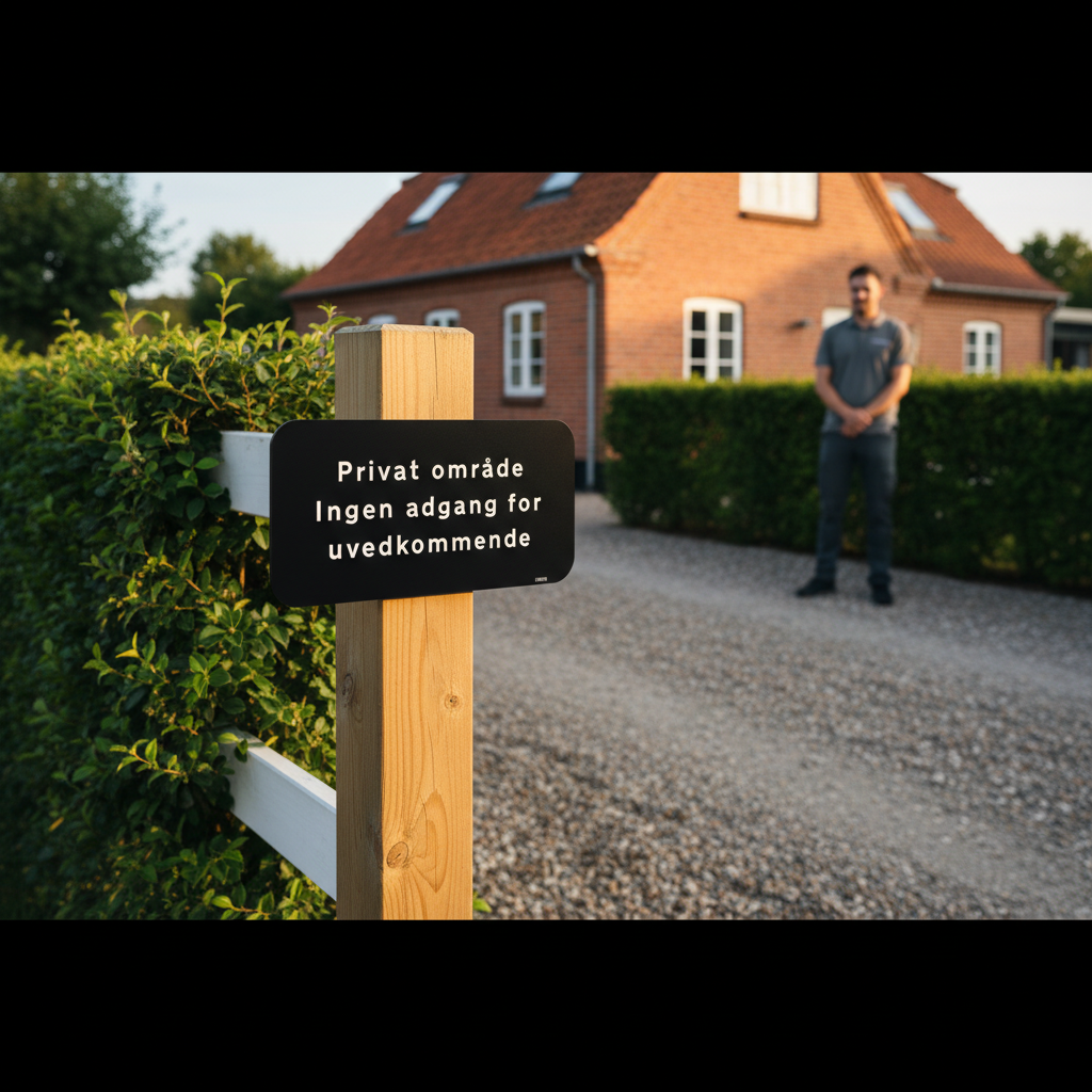 Privat område Ingen adgang for uvedkommende sort skilt - Billede 3