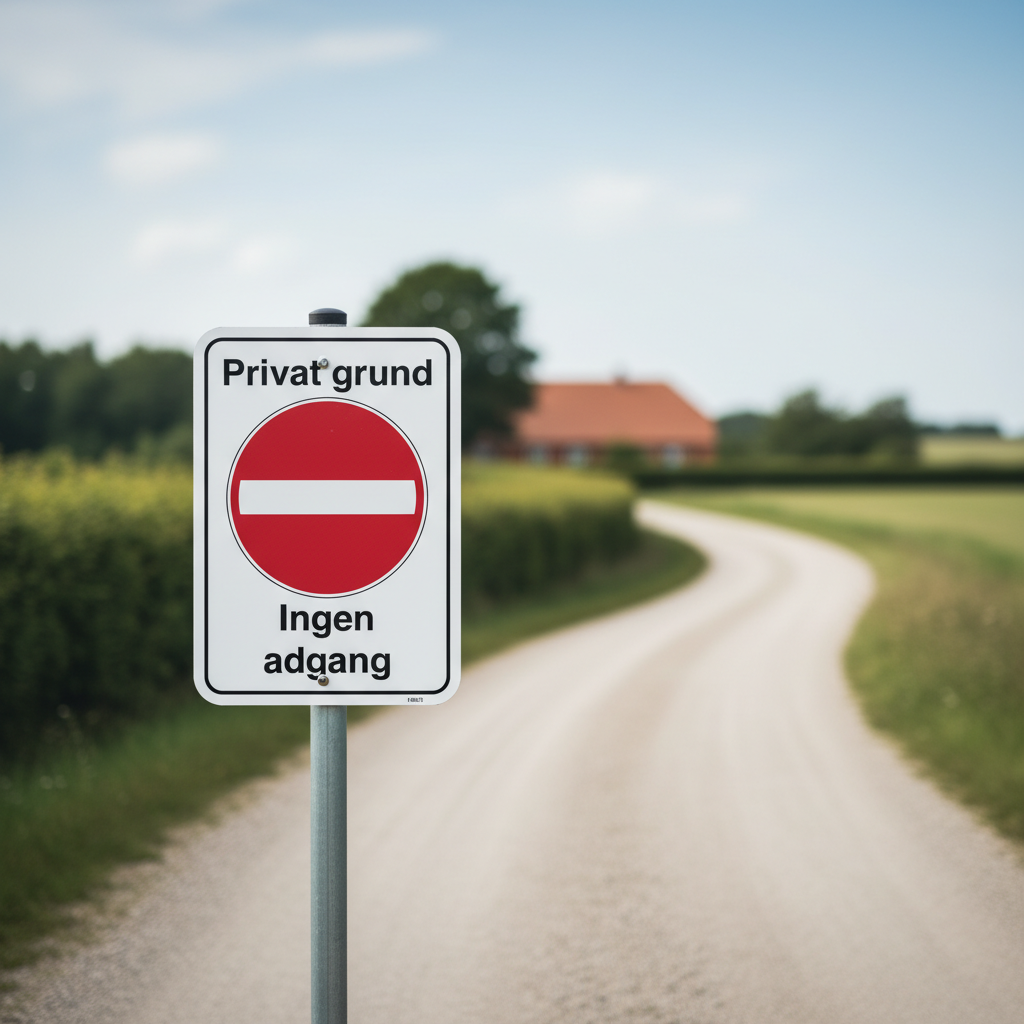 Privat grund Ingen adgang skilt - Billede 5