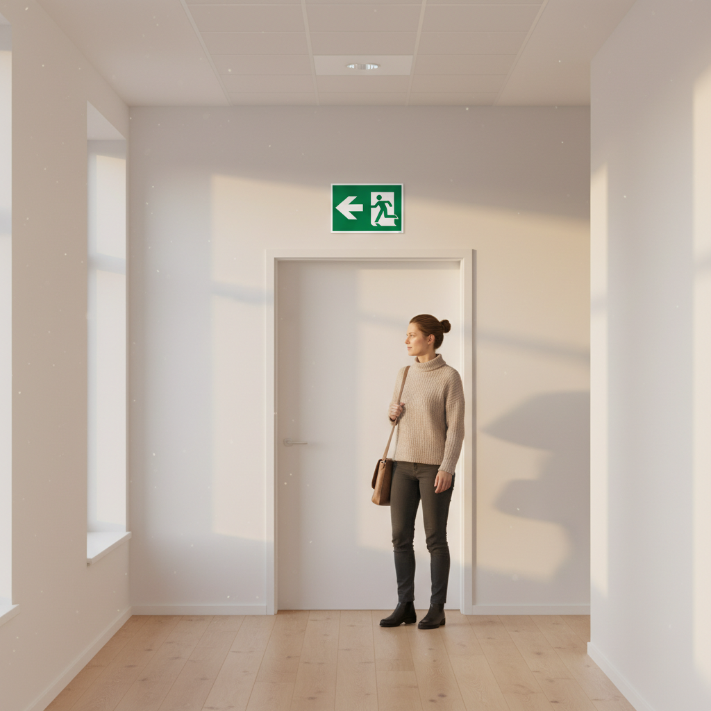 Flugt vej til venstre skilt - Billede 4