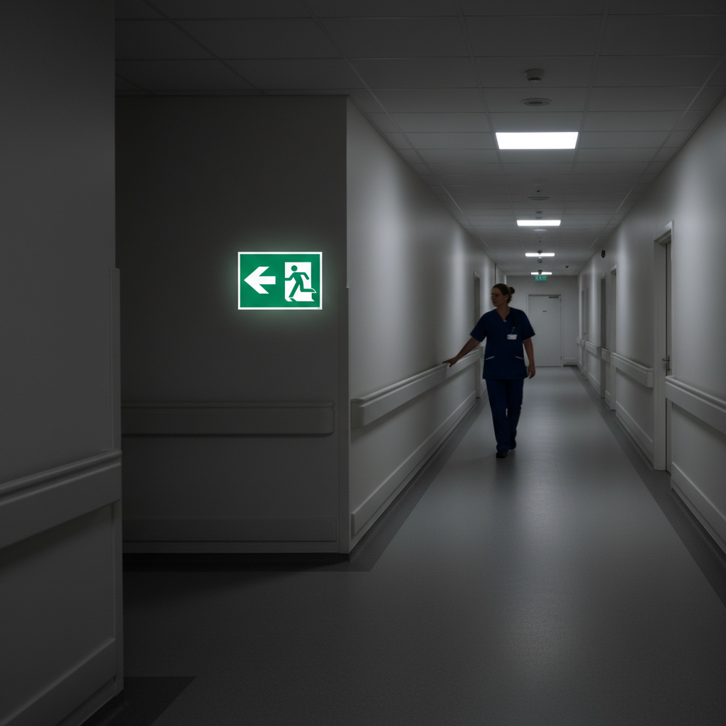 Flugt vej til venstre skilt - Billede 3
