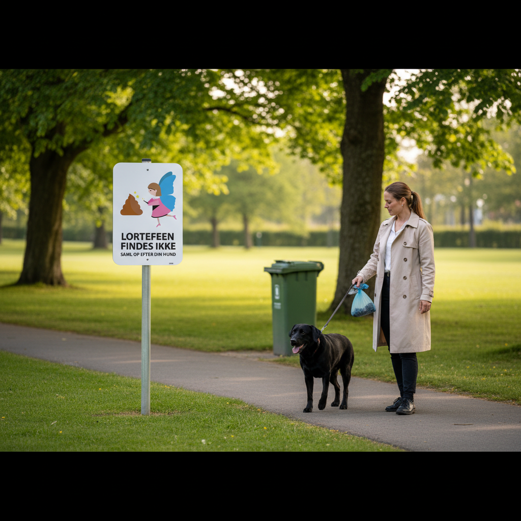 Lorte feen findes ikke saml op efter din hund skilt - Billede 3