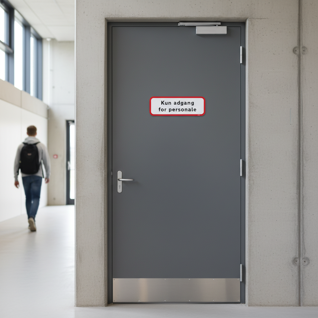 Kun adgang for personale skilt Firkantet. - Billede 3