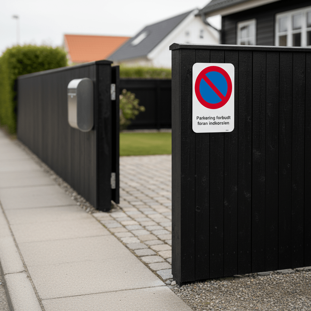 Parkering forbudt foran indkørslen skilt - Billede 2