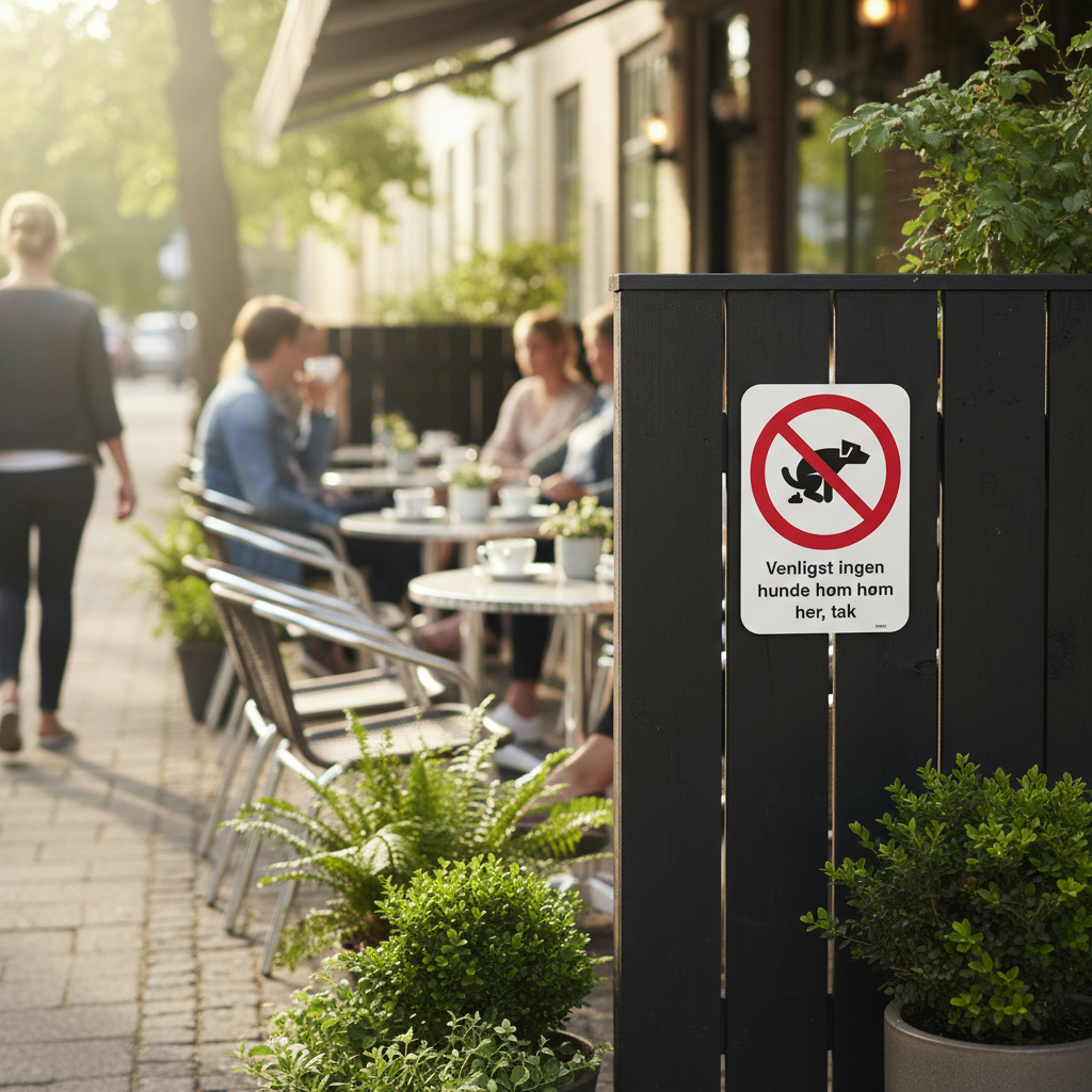 Venligst ingen hunde høm høm her, tak skilt - Billede 2