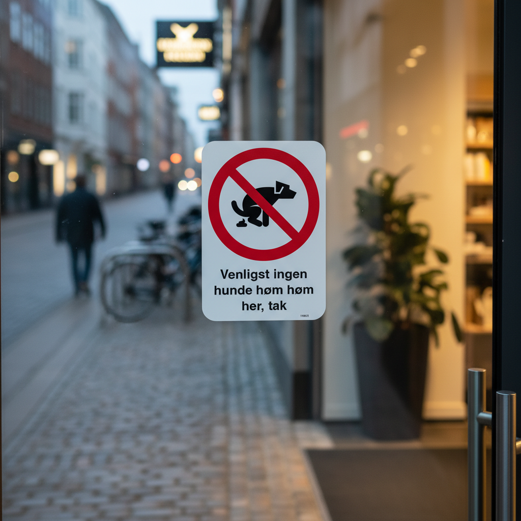 Venligst ingen hunde høm høm her, tak skilt - Billede 4