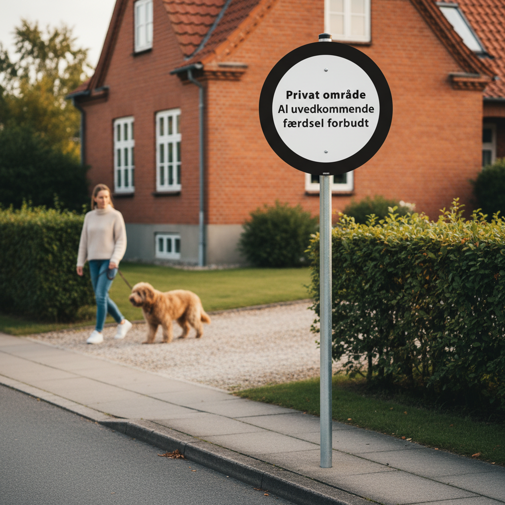 Privat område al uvedkommende færdsel forbudt skilt - Billede 4