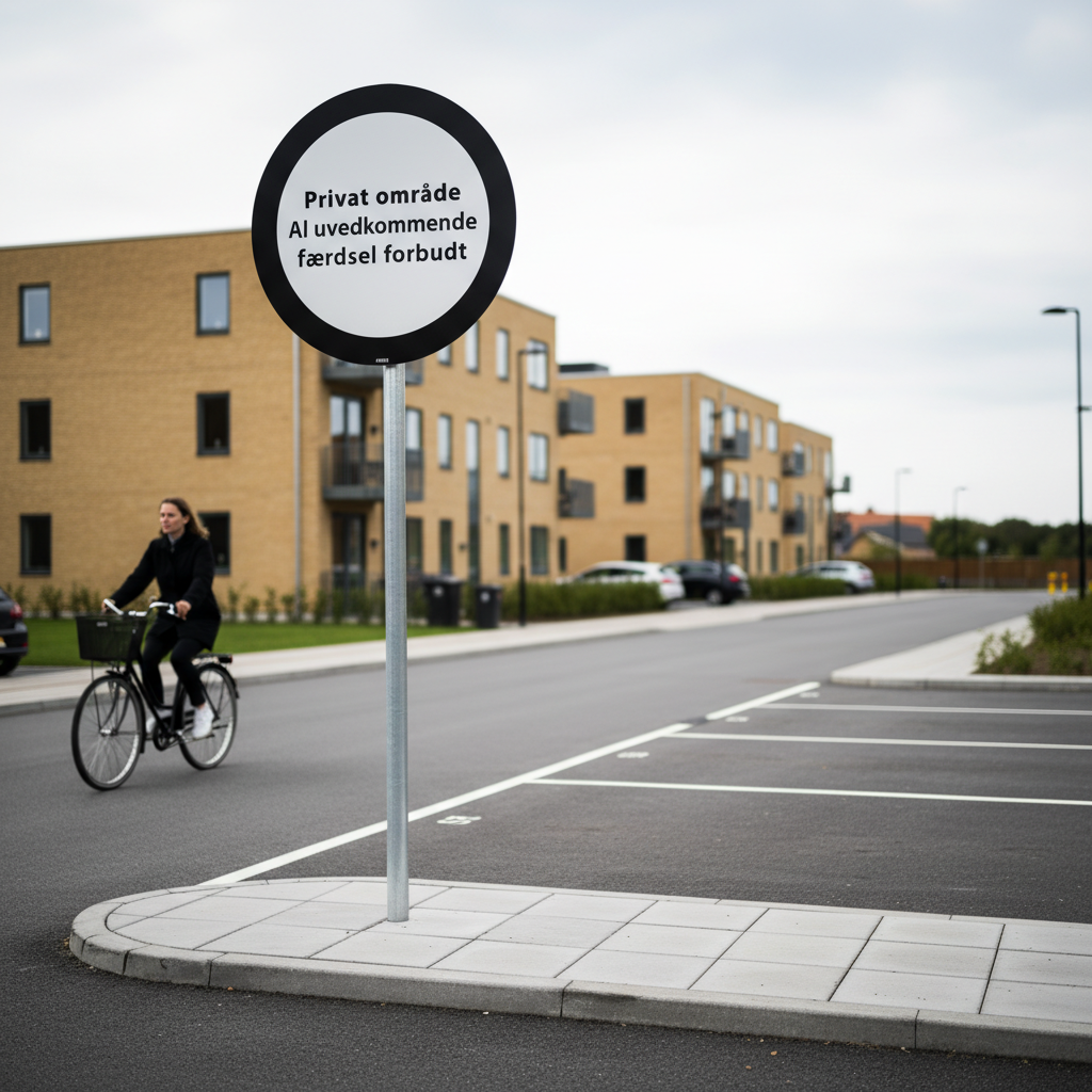 Privat område al uvedkommende færdsel forbudt skilt - Billede 2