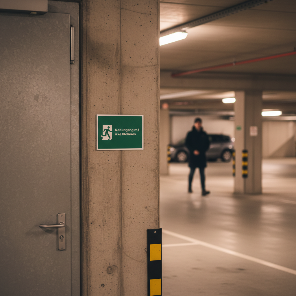 Nødudgang må ikke blokeres skilt - Billede 3