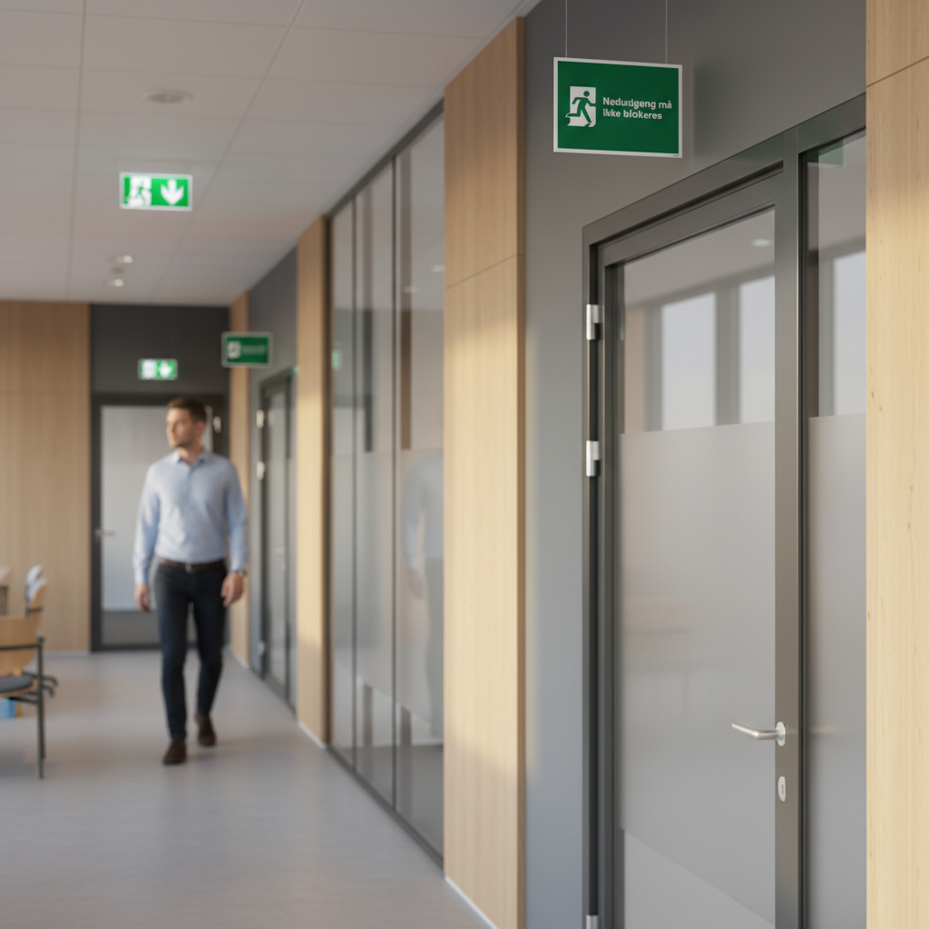 Nødudgang må ikke blokeres skilt - Billede 2